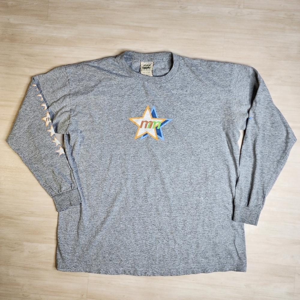 Vintage‎ 90's Mossimo Logo Star Long Sleeve Graphic Shirt Double Sleeve Medium